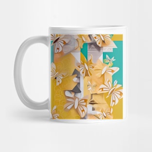 Butterfly Abstract Collage Mug